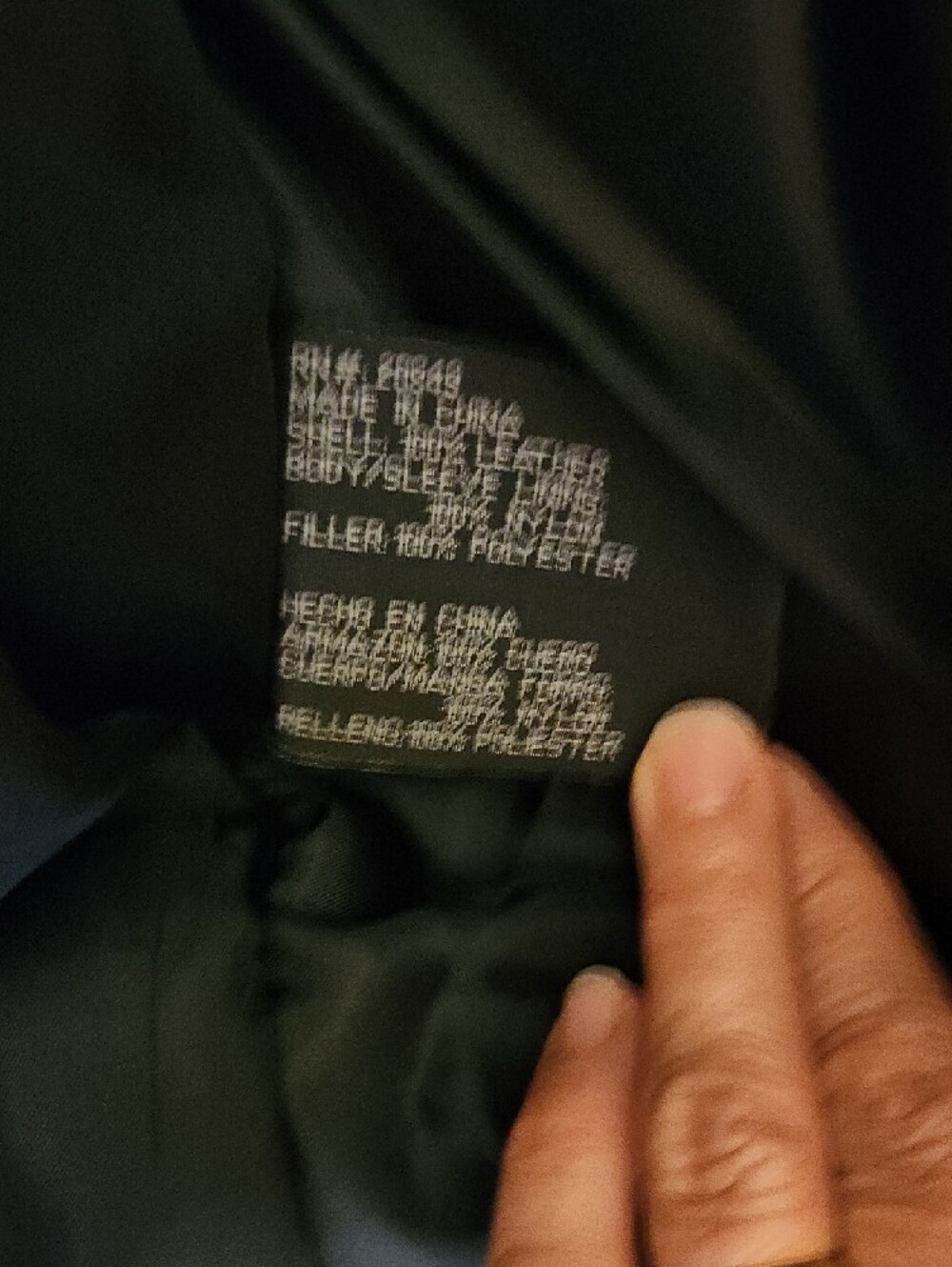 Black Leather Bomber Jacket with Zip Pockets - Picture 6 of 15
